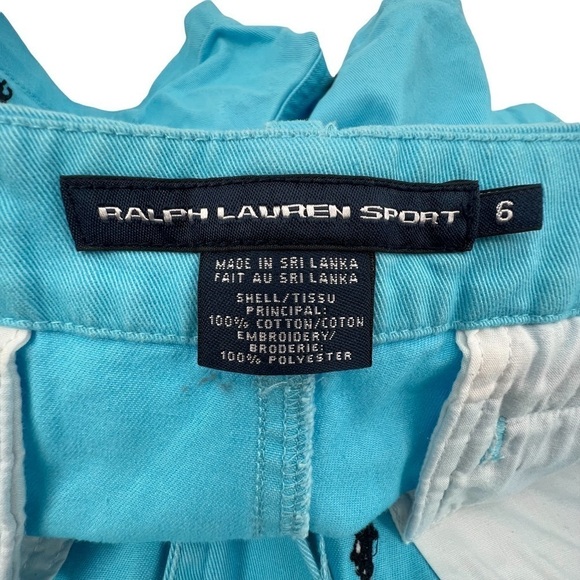 Ralph Lauren Blue Sport All Over Pony Shorts Size 6 Junior’s - Picture 2 of 4